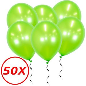 Groene Ballonnen Lime Metallic 50St Feestversiering Verjaardag Ballon