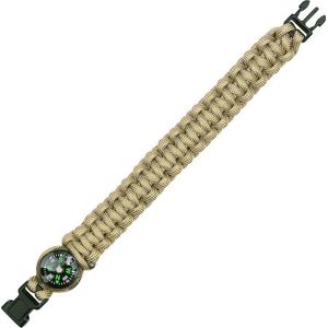Paracord bracelet Kompas 8inch khaki