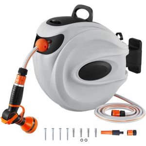 Wandslangenbox PRO - 35 meter - Tuinslang met haspel- Slangenhouder 180° Draaibaar