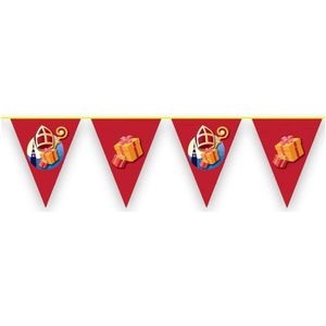 Vlaggenlijn Sinterklaas - Sinterklaas decoratie - Versiering - 10 meter - rood