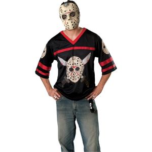 Rubies - Horror Films Kostuum - Jason Killer Hockey - Man - Zwart, Wit / Beige - Maat 56-58 - Halloween - Verkleedkleding