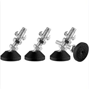 4 x M8 x 30 mm stelpoten met stille antislip rubberen voet, M8 stelschroef, kan 450 kg, 30° kantelverstelling, machinepoten voor tafelpoten, stoelpoten, meubelpoten.