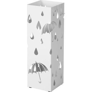 MIRA - Parapluhouder - Paraplustandaard - Opbergen - Metaal - Modern - Wit - 15,5x15,5x49cm