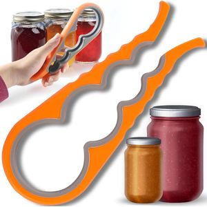 Lid Opener Bottle Non-slip Handle Rubber Pot Opener Kitchen Aid Can Opener Senior Aid Multi-function Lid Opener Orange - Easy Opener for Jars and Bottles