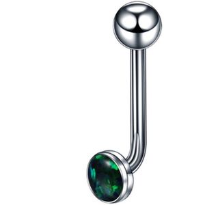 Piercing titanium opal groen 1.6x11