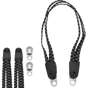 Snelbinder spinbinder fiets zwarte bagagespin met metalen haken - Verstelbaar en Sterk voor Motor, Fiets en Scooter - 55cm x 3cm
