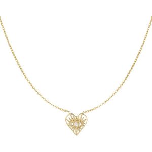 Bijoutheek Collier Hart Parel Goud