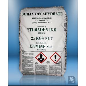 Borax 25 kg Etimine S.A. - Schoonmaak - Poeder - Boorzuur - Soldeerzuur - Natrium tetraboraat - Natriumtetraboraat - Boorzure soda - Carbolzuur - Soldeermiddel - Soldeerpoeder