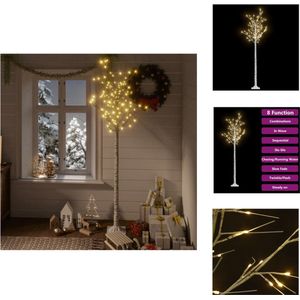 vidaXL Kunstkerstboom - Verlichte wilgenboom - 180 cm - LEDs - Wit - Decoratieve kerstboom
