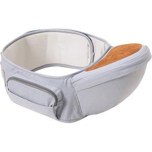 Wemk baby heupdrager, instelbare langere riem 135 cm, lichte tailledrager voor baby‘s van 0-36 maanden, ergonomische babydrager voor meerdere posities, cadeau voor nieuwe ouders, grijs