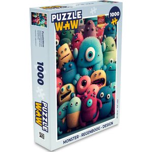Puzzel Kids - Monster - Regenboog - Design - Meiden - Jongens - Legpuzzel - Puzzel 1000 stukjes volwassenen
