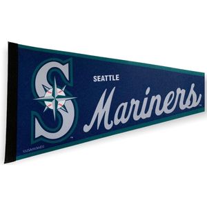 USArticlesEU - Seattle Mariners - MLB - Vaantje - Baseball - Honkbal -  Sportvaantje - Pennant - Wimpel - Vlag - Blauw/Wit - 31 x 72 cm