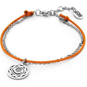 CO88 Collection Chakra 8CB 90206 Stalen Armband met Hanger - Sacral Chakra Ø 15 mm - Lengte 18 + 3 cm - Oranje