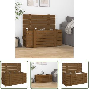 The Living Store Opbergkist Massief Grenenhout - 91 x 40.5 x 42 cm - Honingbruin