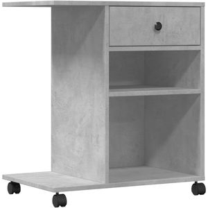 vidaXL Printerkastje - Printerkastjes - Bureau Organizer - Bureau Organiser - Printerkastje met wielen 60x40x68,5 cm betongrijs