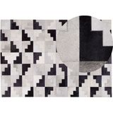 EFIRLI - Patchwork vloerkleed - Grijs - 160 x 230 cm - Koeienhuid leer