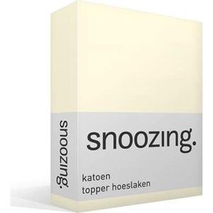 Snoozing - Katoen - Topper - Hoeslaken - Tweepersoons - 150x200 cm - Ivoor