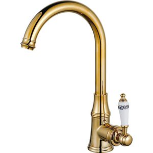 Selbro ® Klassieke Keukenkraan in Gouden Antieke Stijl met 360° Draaibare Uitloop