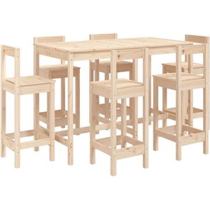 vidaXL - 7-delige - Barset - massief - grenenhout