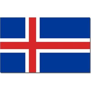 Set van 2x stuks vlagggen Ijsland 90 x 150 cm feestartikelen - Ijsland landen thema supporter/fan decoratie artikelen