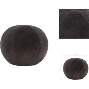 vidaXL Poef - Poefen - Poefs - Voetensteun - Poef 50x35 cm katoenfluweel antraciet