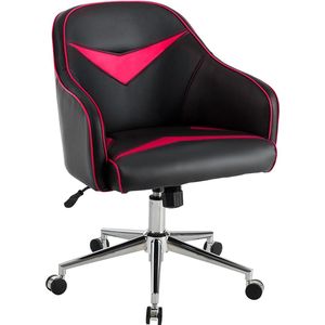 Bureaustoel, comfortabele bureaustoel, in hoogte verstelbare computerstoel, tot 120 kg belastbaar, gamerstoel, gamingstoel voor thuiskantoor, kantoor (rood)