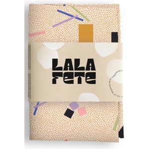 La La Fete - Furoshiki doeken - doorgeef inpakpapier - inpakstof - CONFETTI CREAM - 50