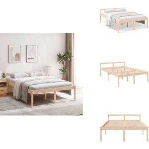 vidaXL Bedframe - Bedframes - Seniorenbed - Bed - Seniorenbed massief grenenhout 140x200 cm