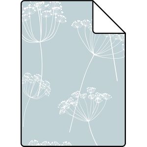 Proefstaal ESTAhome behang schermbloemen lichtblauw en wit - 26,5 x 21 cm - 139102-S