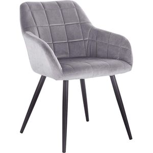 Rootz Velvet Eetkamerstoel - Comfortabele zit - Stijlvolle fauteuil - Ergonomisch ontwerp - Duurzaam en eenvoudig onderhoud - Antislip - 49 cm x 43 cm x 81 cm