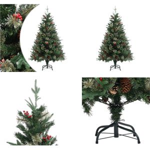 vidaXL Kerstboom met dennenappels 120 cm PVC en PE groen - Kerstboom - Kerstbomen - Kunstkerstboom - Kunstkerstbomen