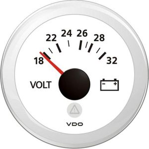 VDO ViewLine witte Voltmeter 24 Volt