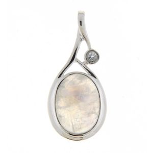 SilverGems zilveren hanger met Regenboog Maansteen en Blauwe Topaas edelstenen