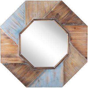 MIRIO - Wandspiegel - Donkere houtkleur - Dennenhout