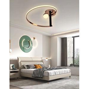 Luxe Plafondlamp - Goud Chroom - Plafonnière - Ø50cm - Smartlamp - LED - Met Afstandsbediening en App - Warm Wit Licht - Slaapkamer - Eetkamer - Keuken - Badkamer - Woonkamer