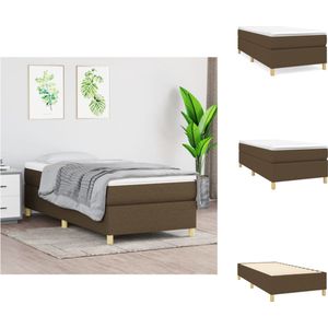 vidaXL Bed vidaXL Boxspring - 203 x 80 x 35 cm - donkerbruin - stof - multiplex - bewerkt hout - Bed