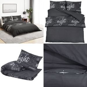 vidaXL Dekbedovertrekset 260x240 cm katoen zwart - Dekbed - Dekbedden - Dekbedovertrek - Overtrek