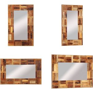 vidaXL Wandspiegel 50x80 cm massief gerecycled hout - Wandspiegel - Wandspiegels - Houten Wandspiegel - Spiegel