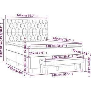 vidaXL-Boxspring-met-matras-stof-lichtgrijs-140x200-cm