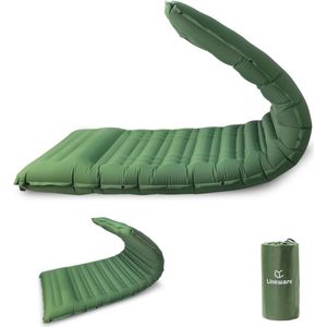 Isomat Camping - 12 cm verdikt luchtmatras, isomat, zelfopblazend met outdoor kussen en voetpers, ultralicht, waterdicht, luchtmatras, outdoor, groen