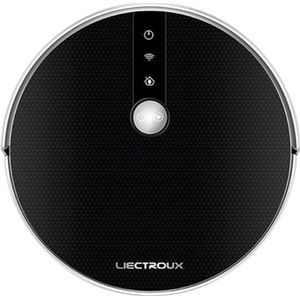 LIECTROUX - Robotstofzuiger - Kaartnavigatie - Smart Partition - WiFi-app - 6KPa zuigkracht - Droge en natte dweil - Desinfectie - Superdun - Zwart