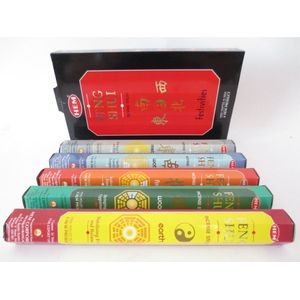 HEM - Giftpack Feng Shui - 5 doosjes wierook stokjes (100 stokjes totaal) - incl. Handleiding