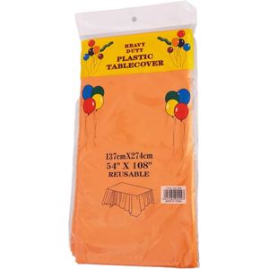 Tafelkleed Oranje - 137 x 274 cm - Wegwerp - Plastic - Koningsdag 2024 - EK Voetbal - Tafellaken