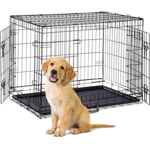 Relaxdays Hondenbench opvouwbaar draadkooi transportbench transportbox hond- XL