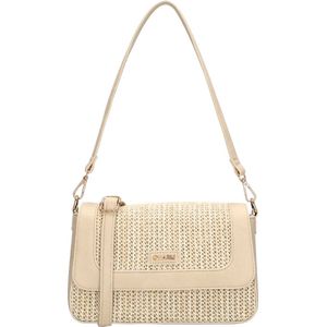 Charm London Hillingdon Schoudertas - Crossbody - Raffia - Schouderband - Praktisch - Ritsvakken - Wit