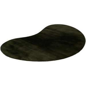 Lalee Heaven - organische vorm Vloerkleed - Tapijt – Karpet - Hoogpolig - Superzacht - Fluffy - niervorm- organic- rabbit 160x230 cm basil donker groen