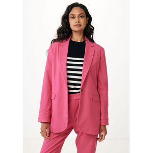 Single Breasted Blazer With Pockets Dames - Fuchsia - Maat 40