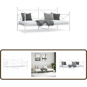 vidaXL Slaapbank zonder matras 107x203 cm staal wit
