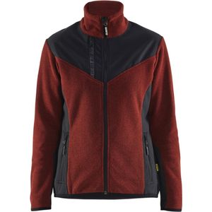 Blaklader 5943-2536 Dames gebreid vest met softshell - Gebrand rood/Zwart - S