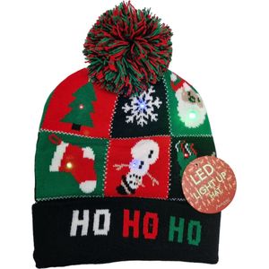 Antonio Muts - LED Lampjes - Kerstmuts - One Size - Unisex - Kerstcadeau